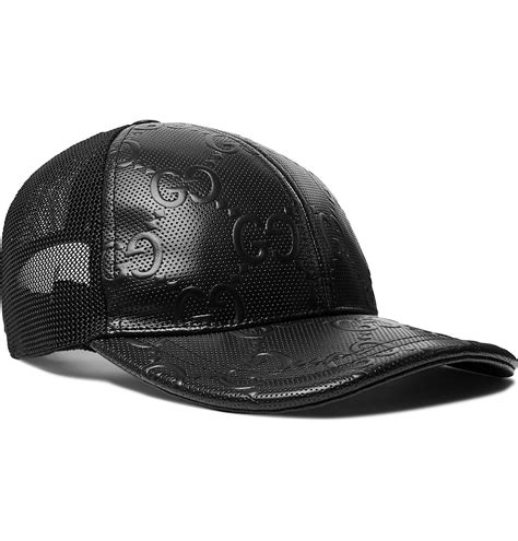 gucci black leather hat|black gucci cap price.